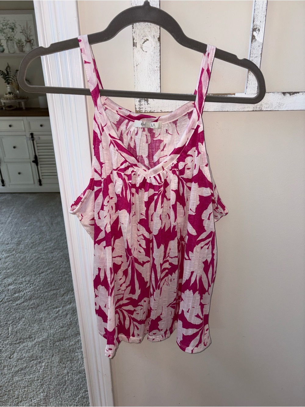 Angels Pink Floral Tank Top